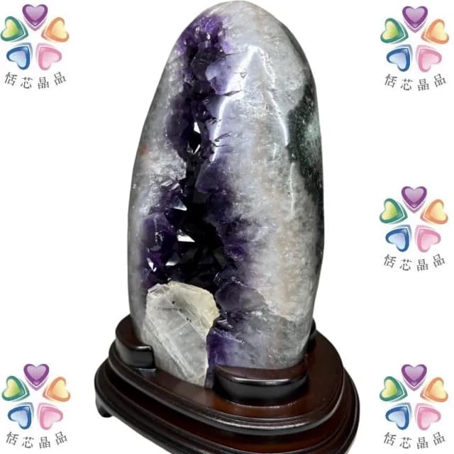 【恬芯晶品】PJ51烏拉圭方解石水晶開運外來財(紫水晶消磁淨化財運財位招財招貴人紫晶鎮新年禮物新春)