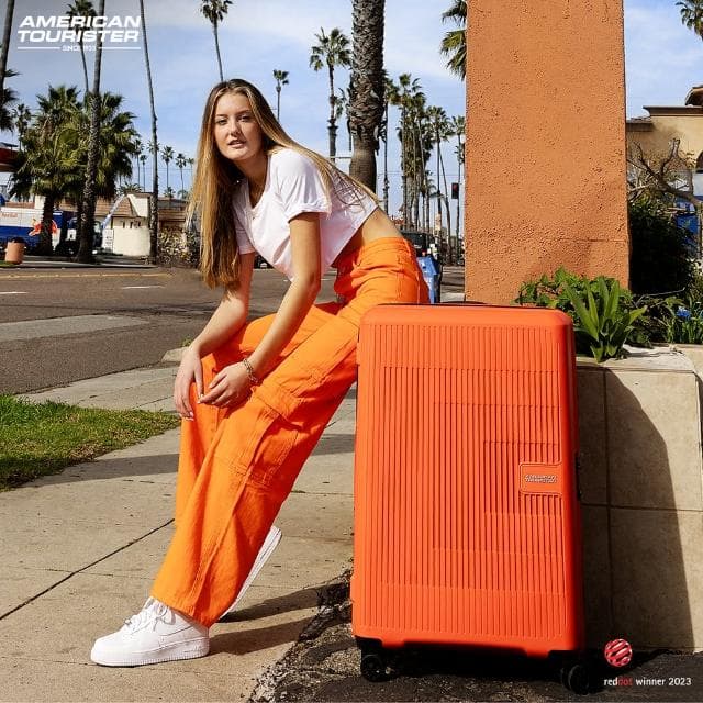 【AMERICAN TOURISTER 美國旅行者】24吋 AEROSTEP 立體漸層可擴充大容量輕量PP行李箱/旅行箱(多色可選)