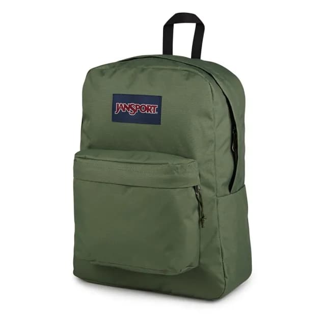 【JANSPORT】情人節禮物 SUPERBREAK PLUS 經典後背包 軍綠色(JS0A4QUEKM1)