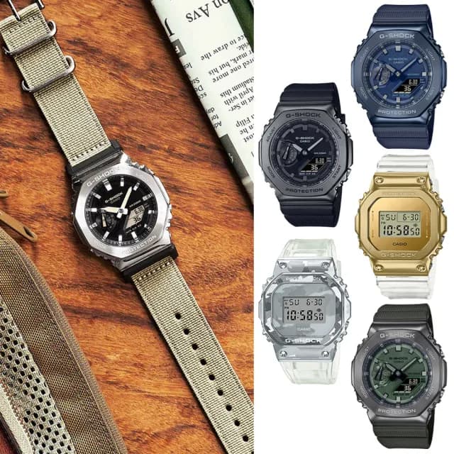 【CASIO 卡西歐】G-SHOCK 人氣金屬八角雙顯錶 時尚電子錶-9選1(GM-2100C-5A/GM-2100BB-1A//GM-2100B-3A)
