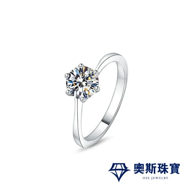 【台北奧斯珠寶】情人節禮物 莫桑石 莫桑鑽 1克拉方款婚戒 女戒子 求婚 訂婚 戒指OSS40(女戒子 莫桑戒指 戒