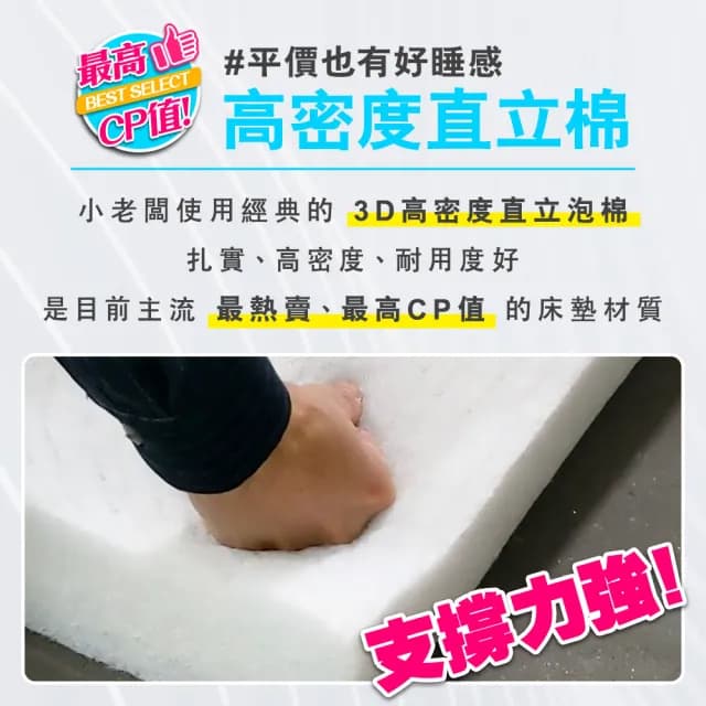 【小老闆寢具】標準單人3尺 吸濕排汗 8公分直立棉 摺疊床墊(日式三折設計 租屋/外宿便攜)