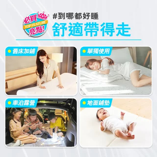 【小老闆寢具】單人加大3.5尺 吸濕排汗 8公分直立棉 摺疊床墊(日式三折設計 租屋/外宿便攜)
