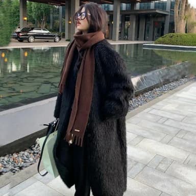 【LEESA】韓系圍巾\羊毛圍巾\流蘇圍巾\刷毛大圍巾\交換禮物\素色圍巾\厚圍巾\情侶圍巾\披肩圍巾