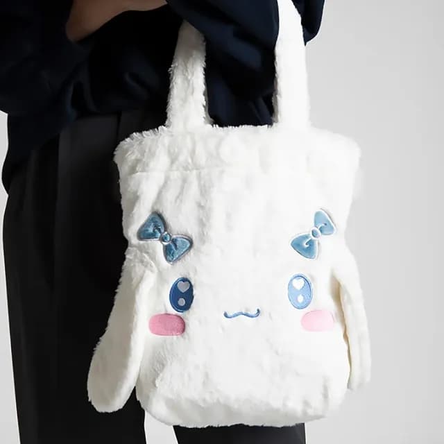 【小樽漁場】情人節禮物 日本正版 三麗鷗 水汪汪表情毛毛包(絨毛造型袋 酷洛米 布丁狗 怕恰狗 人魚漢頓 大 