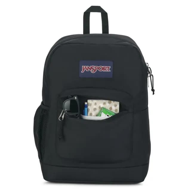 【JANSPORT】父親節禮物 CROSS TOWN PLUS 經典背包 經典黑(JS0A7ZNZ008)