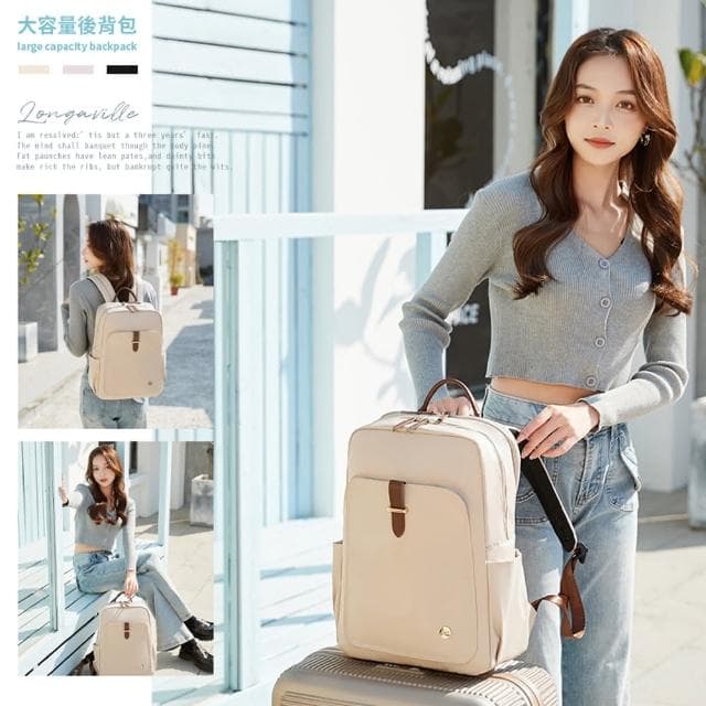 【Her】16吋電腦包 防盜包 聖誕交換禮物 防潑水女後背包  運動減壓學生書包 肩背包 雙肩包(大容量多隔層)