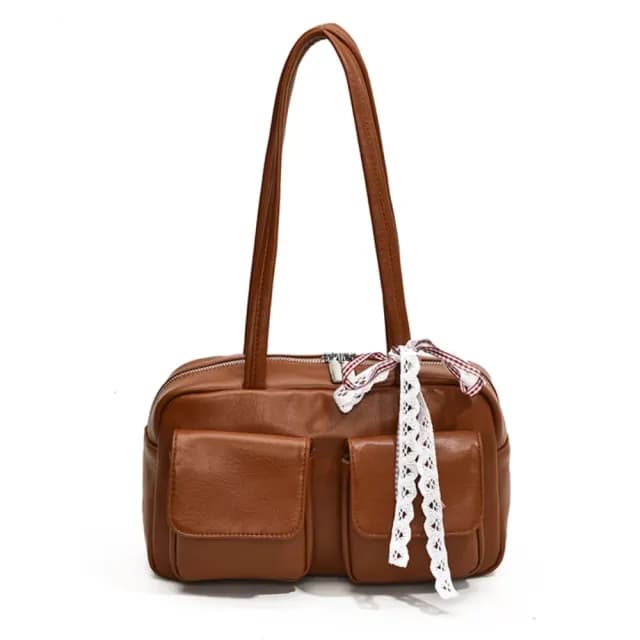 【輕奢時尚】雙11 韓系復古大容量腋下包(百搭 多口袋 肩背 單肩包 通勤 手提包 女 生日禮物 出 