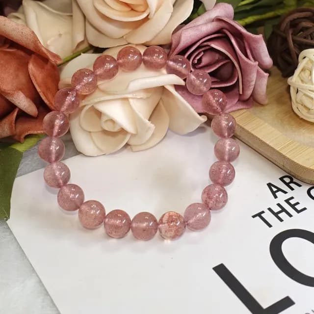 【德山珠寶】特價5A級8mm草莓晶水晶手鍊(CE476)