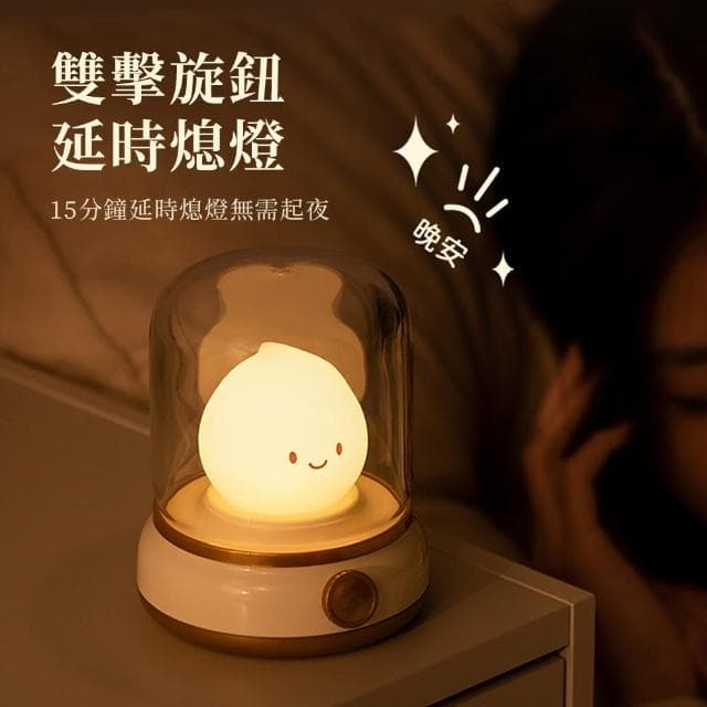 【YOLOMO】USB充電式復古油燈小夜燈 桌燈 氛圍燈 床頭燈 臥室床頭燈 伴睡燈(交換禮物 百元禮物 聖誕禮物)