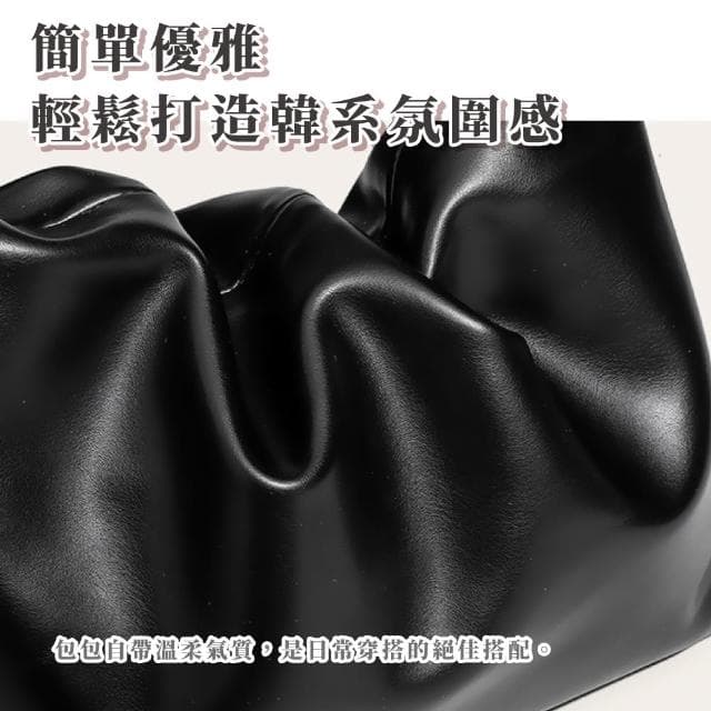 【高雅小眾】韓系溫柔軟皮質側拉鍊包(防盜 可調節 腋下包 單肩包 側肩包 女 生日 交換禮物 黑 通勤包)