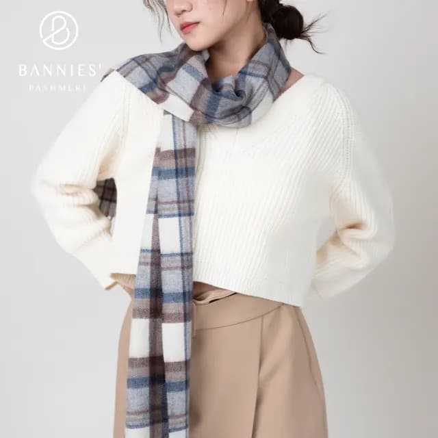 【BANNIES 喀什米爾圍巾】典藏格紋｜經典格紋(圍巾 羊絨 喀什米爾 中性款式)