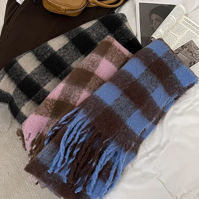 美拉德加厚圍巾 韓版圍巾 情侶圍巾(仿羊絨圍巾/帽子/披肩)