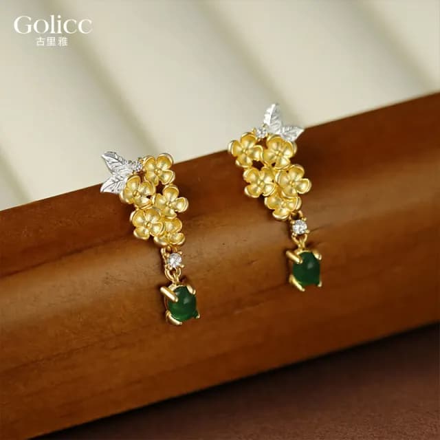 【Gulicc】耳環 桂花流蘇 雅致復古(雙11 聖誕節 生日 飾品 耳釘 耳飾 耳墜 禮物)