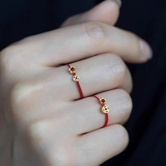 【Penny珮妮】手工編織繩錢幣有錢花戒指2色可選(母親節禮物/交換禮物/送女友/生日禮物/情人節/送男友)