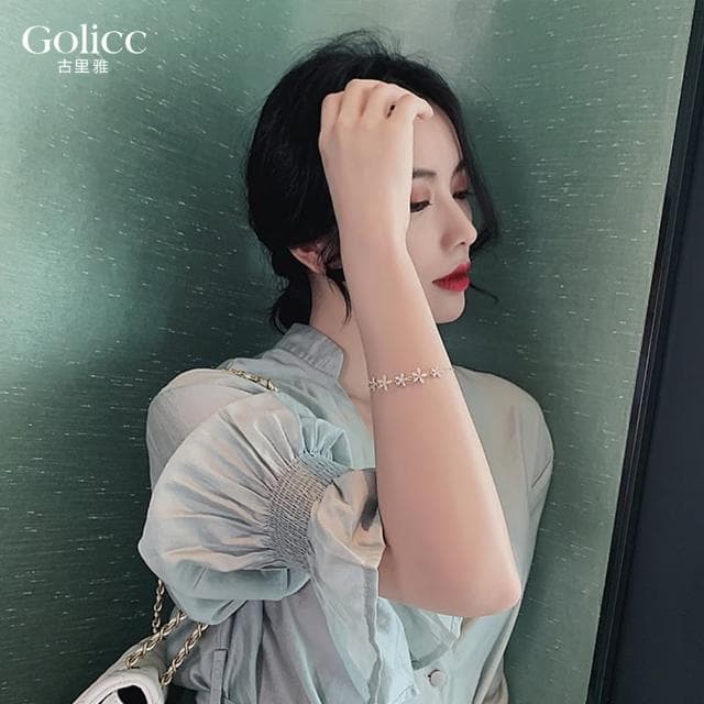 【Golicc】手鍊 小花貓眼石 星光手環(618 七夕 情人節 生日 手環 手繩 首飾 飾品 禮物)