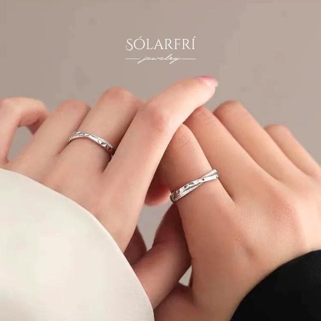 【SOLARFRi】浪漫閃耀對戒指｜可調整戒圍大小附品牌禮盒(女友老婆情人生日告白求婚禮物)