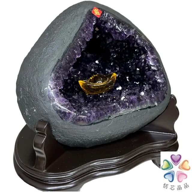 【恬芯晶品】S47精選烏拉圭紫晶洞4.55KG錢袋子(圓洞聚財招財貴人開運風水帝王紫水晶新居禮物補財庫聖誕節)