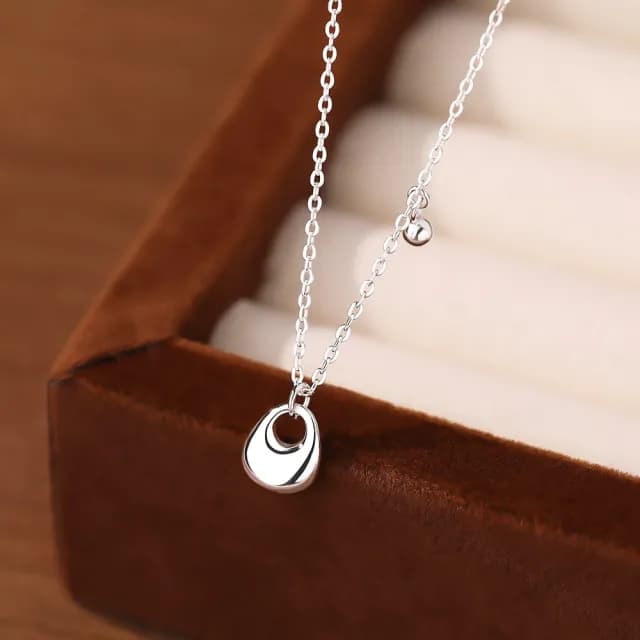 【簡約氣質】925純銀韓系小金袋鎖骨練(穿搭配件 飾品 毛衣鏈 配飾 頸鍊 短鍊 首飾 項鍊 禮物 女生)