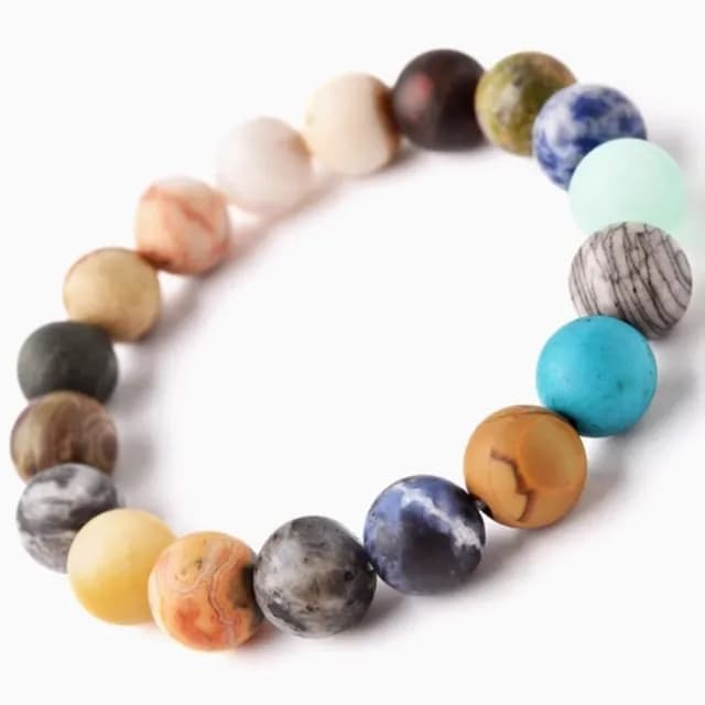 【Penny珮妮】宇宙星球磨砂天然石手鍊8mm(母親節禮物/交換禮物/送女友/送閨蜜/生日禮物/情人節)