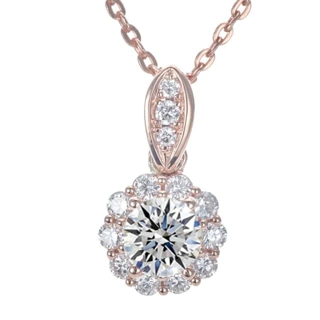 【DOLLY】0.50克拉 天然鑽石完美車工18K玫瑰金鑽石項鍊-026(母親節 長輩送禮 交換禮物首選)