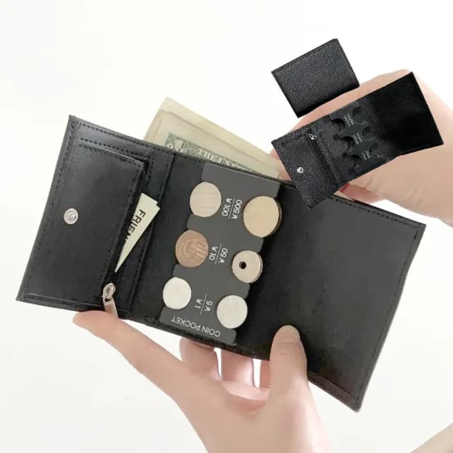 【日幣錢包】雙11 日幣專用三折拉鍊錢包(皮質 零錢袋 日幣盒 硬幣夾 硬幣盒 日幣分類器 日圓 錢