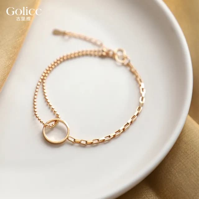 【Gulicc】手鍊 幾何圓方 簡約氣質(雙11 聖誕節 生日 手環 手繩 首飾 飾品 禮物)