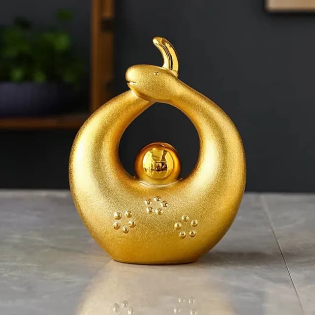 【六分埔禮品】【超值下殺】陶瓷愛心蛇年生肖擺飾-大款(春節擺飾過年新年快樂蛇年居家配件裝飾春節小物)
