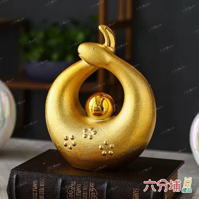 【六分埔禮品】【超值下殺】陶瓷愛心蛇年生肖擺飾-大款(春節擺飾過年新年快樂蛇年居家配件裝飾春節小物)