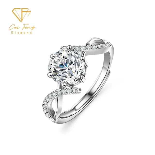 【CF鑽飾】戒指 莫桑鑽《永愛》(1克拉 雙11限定  女戒 鑽戒 聖誕 交換禮物 求婚 生日)