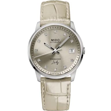 【MIDO 美度】官方授權 COMMANDER 香榭系列 鑽石機械女錶-35mm 手錶 送禮 推薦(M0212071629600)