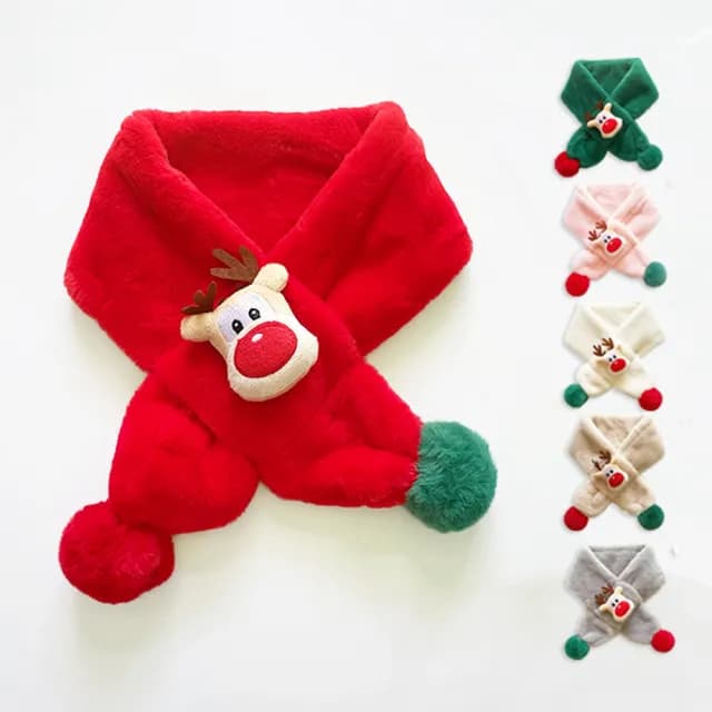 【橘魔法】可愛麋鹿公仔娃娃保暖圍脖(圍巾 聖誕  過年 喜宴 新年 寒流 保暖 兒童 女童 男童 交換禮物)