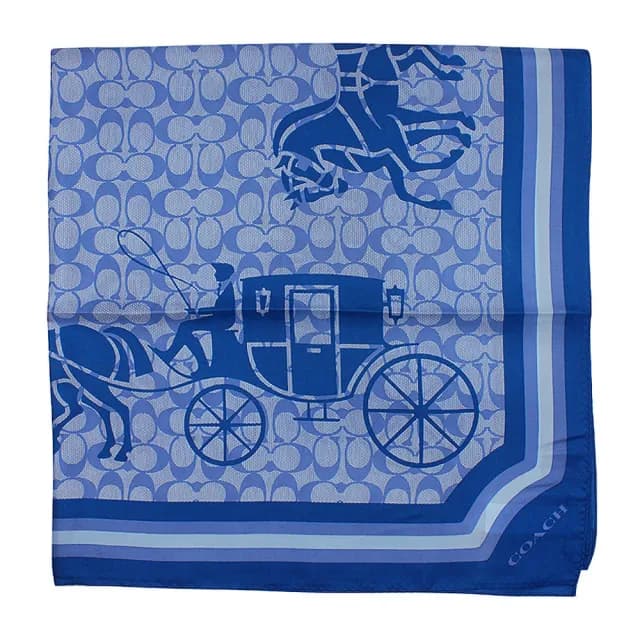 【COACH】經典馬車C LOGO蠶絲大方巾/絲巾/圍巾(任選色)