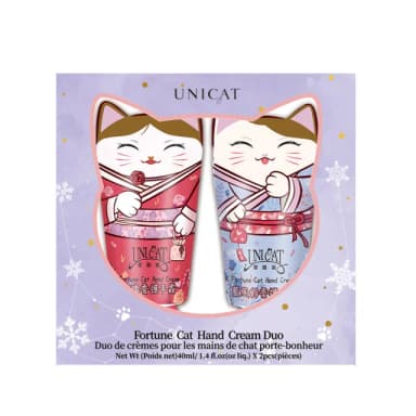 【UNICAT 變臉貓】萌貓護手霜雙重奏禮盒 2入｜送禮推薦(玫瑰+藍風鈴 40ml)
