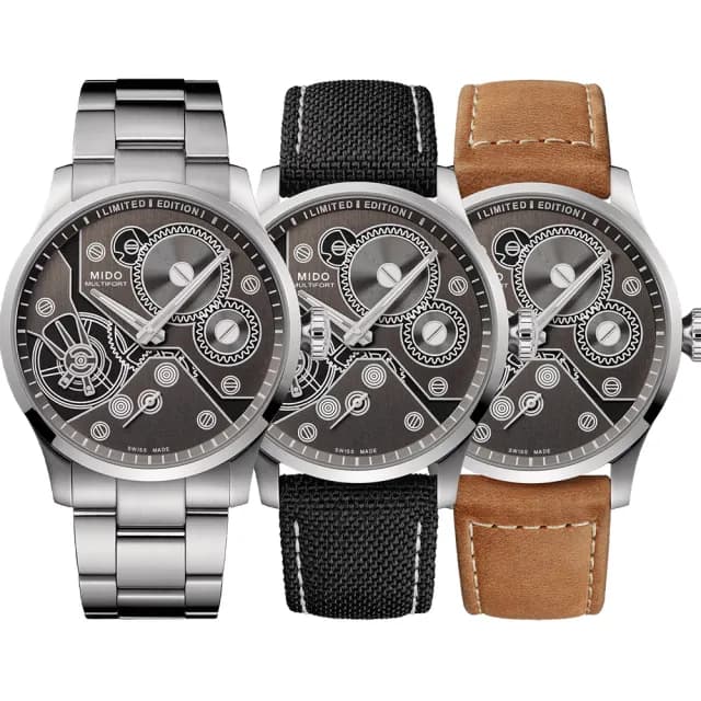 【MIDO 美度】Multifort 先鋒系列90周年限量版 手動上鍊機械錶-44mm 七夕 情人節禮物(M0386051106000)