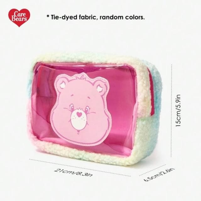【Care Bears】美國彩虹熊愛心熊Care Bears彩虹毛絨化妝包筆袋旅行包(閨蜜女友女兒老婆生日聖誕交換禮物)