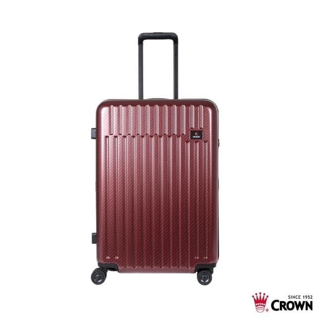 【CROWN 皇冠】26吋 防盜拉鍊箱 雙層防盜拉鍊 蓋底2:8輕鬆開(行李箱 旅行箱 TSA海關鎖)