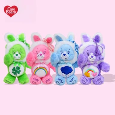 【Care Bears】美國彩虹熊愛心熊小兔系列可脫帽正版授權毛絨玩偶吊飾(女兒女友生日交換聖誕禮物)