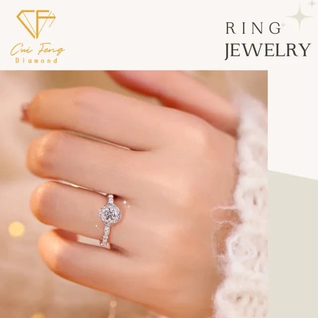 【CF鑽飾】戒指 莫桑鑽《手捧花》(30分 女戒  雙11限定 情人節 禮物)