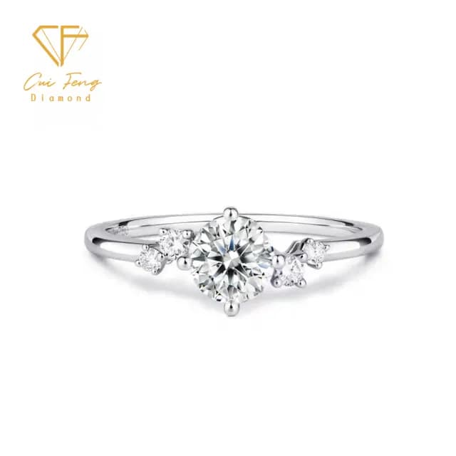 【CF鑽飾】戒指 莫桑鑽《星河》(50分 女戒 鑽戒 雙11限定 情人節 禮物 生日)