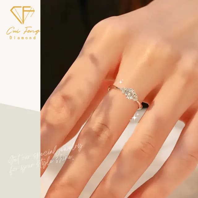 【CF鑽飾】戒指 莫桑鑽《繁星》(1克拉  七夕 情人節女戒 鑽戒 禮物送禮 生日)