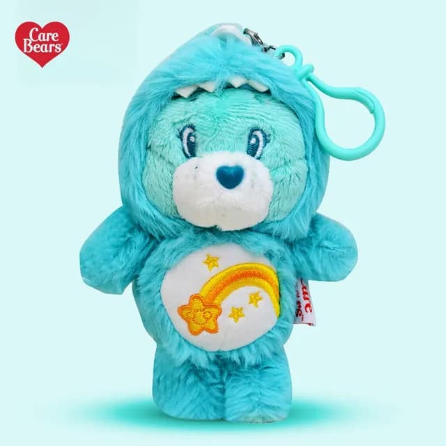 【Care Bears】美國彩虹熊愛心熊恐龍系列可脫帽正版授權毛絨玩偶吊飾(女兒女友生日交換聖誕禮物)