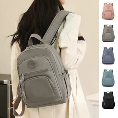 【Rosse Bags】母親節禮物 多隔層防潑水大容量雙肩包 後背包(粉色 / 灰色 / 藍灰色 / 綠色 / 黑色)