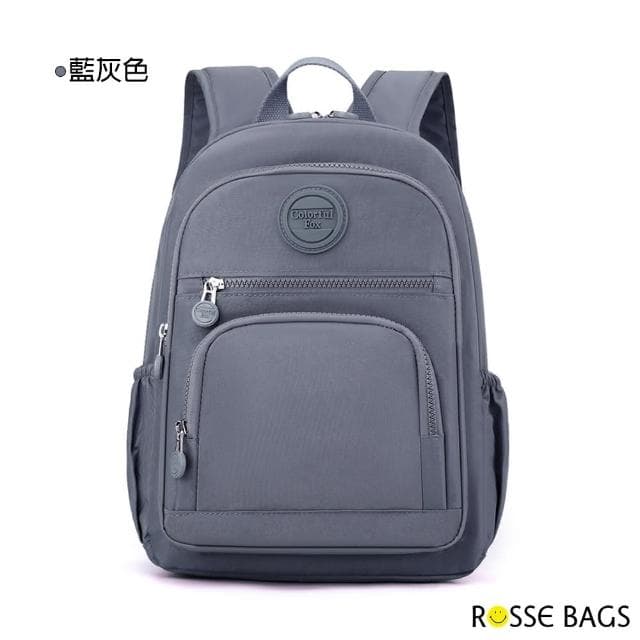 【Rosse Bags】母親節禮物 多隔層防潑水大容量雙肩包 後背包(粉色 / 灰色 / 藍灰色 / 綠色 / 黑色)