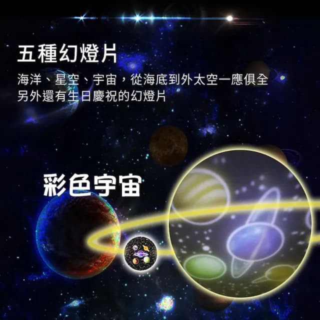 【DREAMCATCHER】旋轉夢幻星空投影小夜燈-贈五組幻燈片(星空燈/生日禮物/情人節禮物/交換禮物/聖誕禮物)