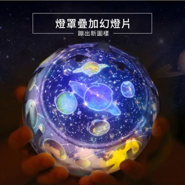 【DREAMCATCHER】星空投影小夜燈-贈五組幻燈片(投影燈 星空夜燈 生日禮物 情人節禮物 交換禮物 旋轉燈)