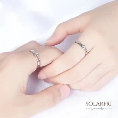 【SOLARFRi】浪漫閃耀對戒指｜可調整戒圍大小附品牌禮盒(女友老婆情人生日告白求婚禮物)