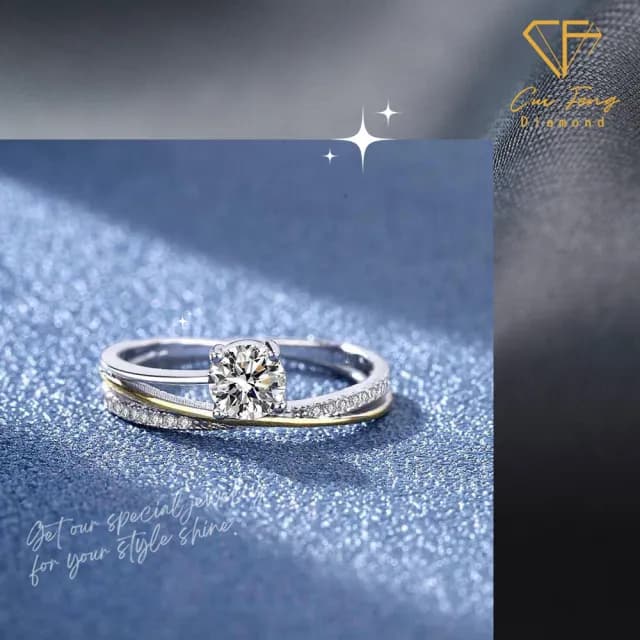 【CF鑽飾】戒指 莫桑鑽《三生三世》(50分  雙11限定 女戒 鑽戒 聖誕 交換禮物 求婚 生日)