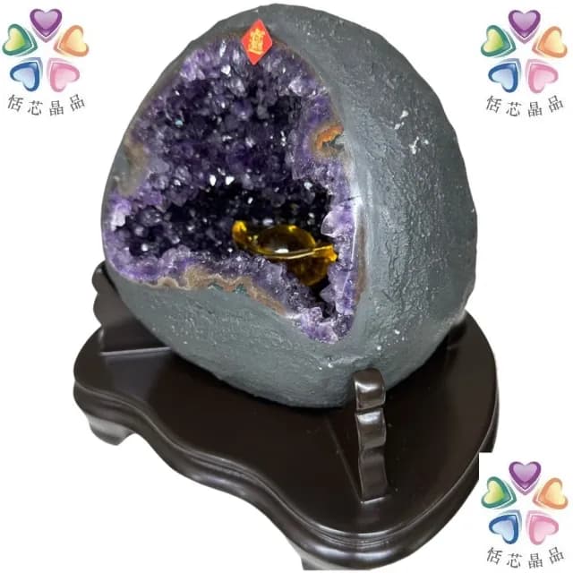 【恬芯晶品】S66精選烏拉圭紫晶洞2.77KG錢袋子(圓洞聚財招財貴人開運風水帝王紫水晶新居禮物補財庫聖誕節)