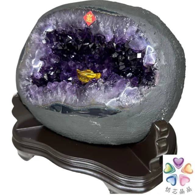 【恬芯晶品】S67精選烏拉圭紫晶洞5.3KG錢袋子(圓洞聚財招財貴人開運風水帝王紫水晶新居禮物補財庫聖誕節)